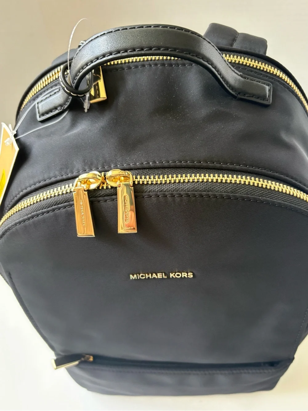 Michael Kors Sable Large Nylon Backpack Black/Gold  Brand New With Tag